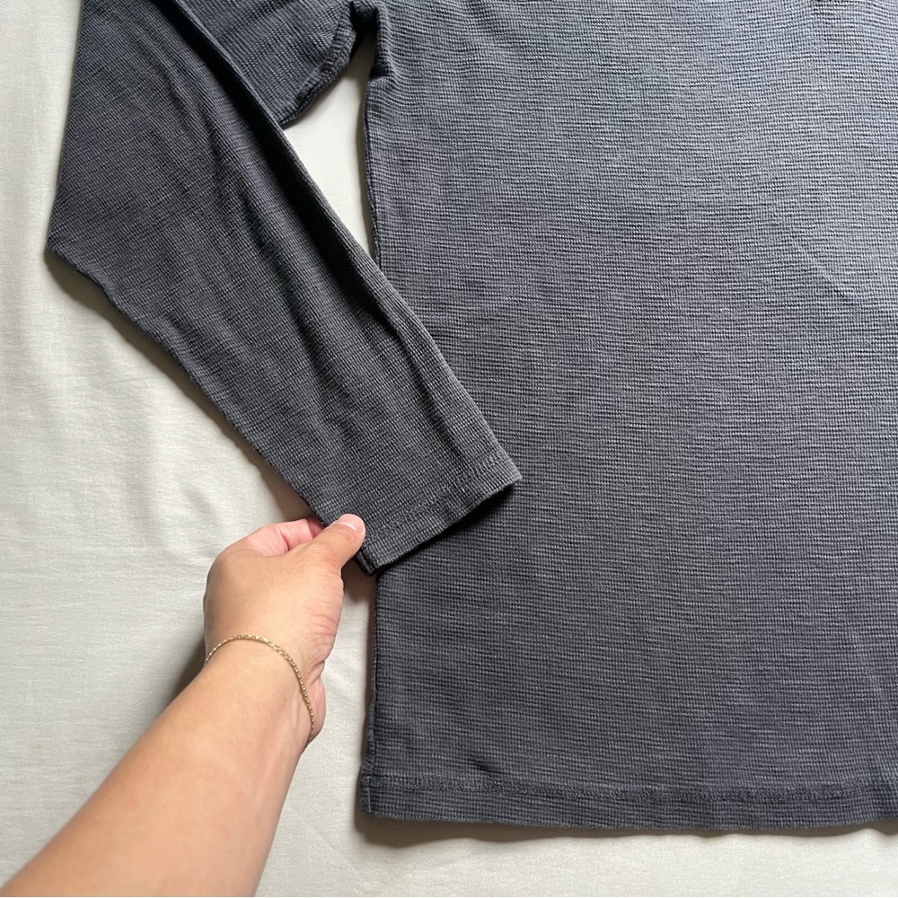 E.T.A men’s grey slub knit‎ polo long sleeve tshirt - Picture 2 of 6